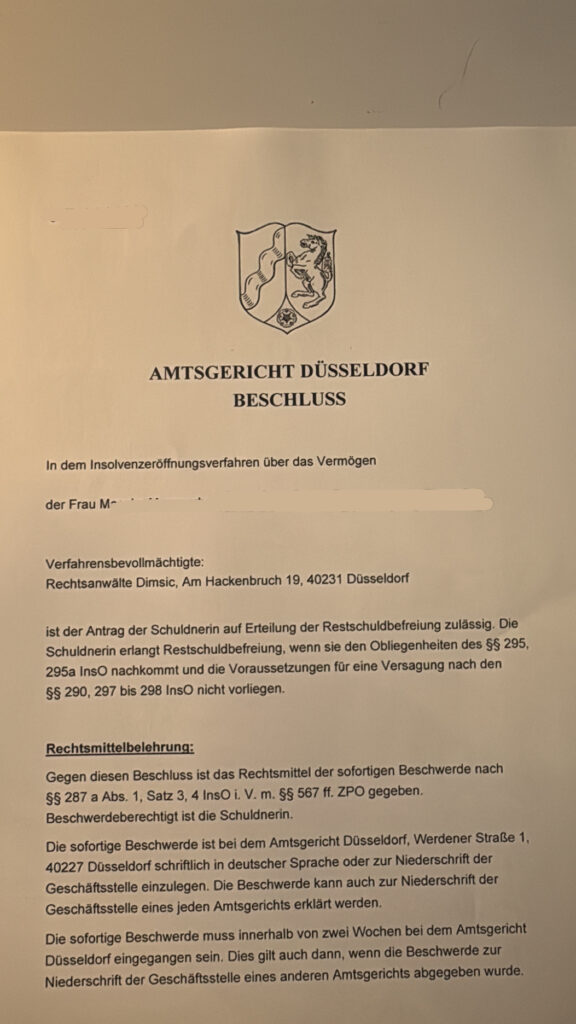 Privatinsolvenz Düsseldorf Verbraucherinsolvenz Düsseldorf